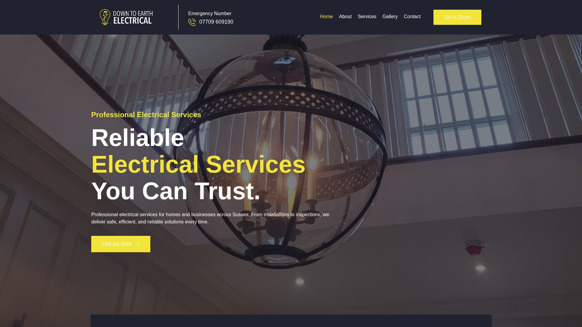 Down To Earth Electrical website mockup