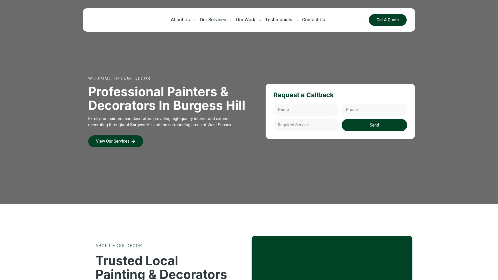 Edge Decor website mockup