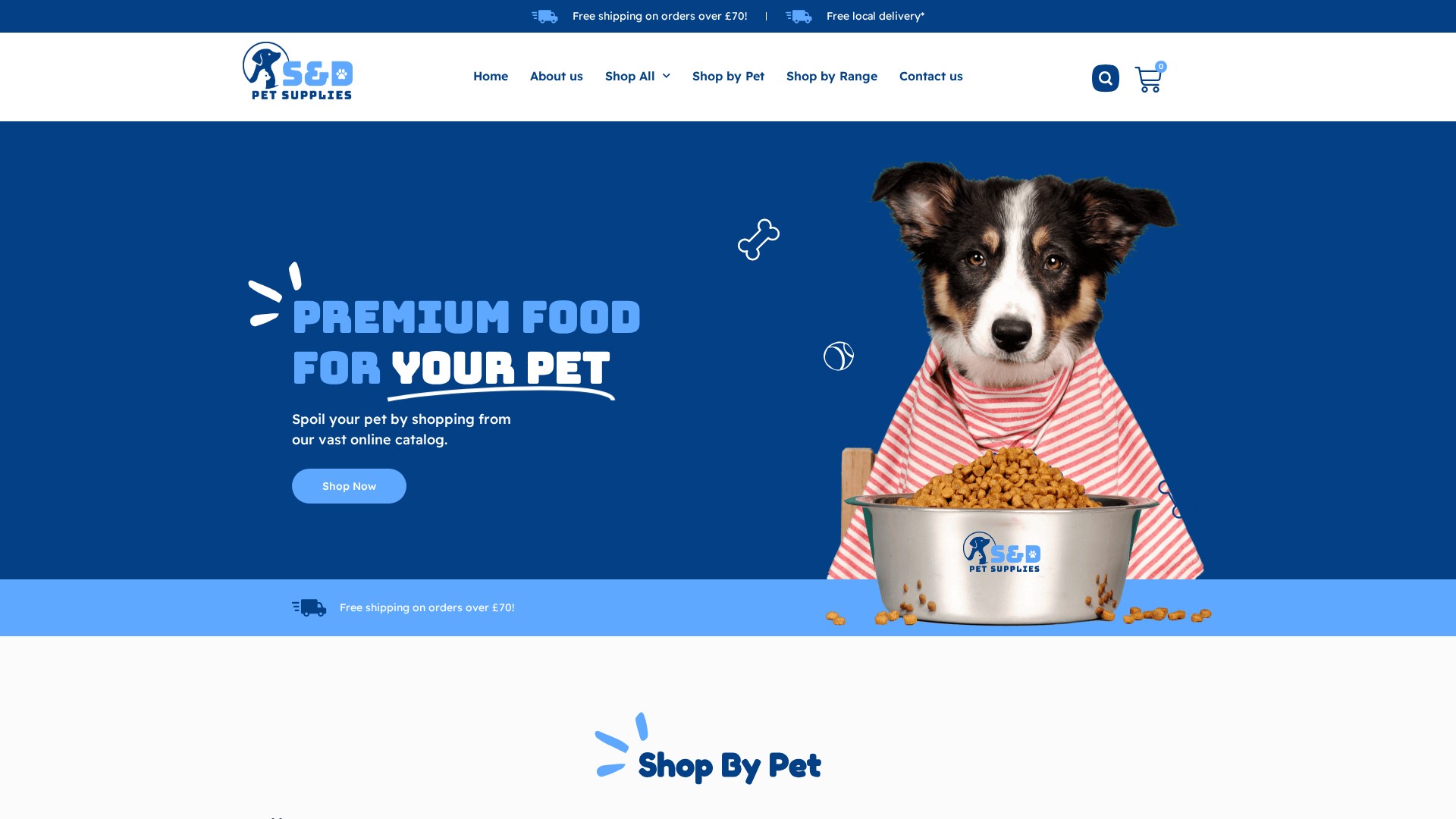 S&D Pet Supplies website