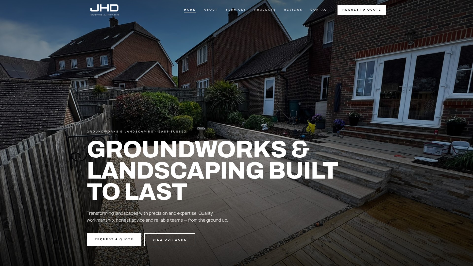 JHD Groundworks website mockup