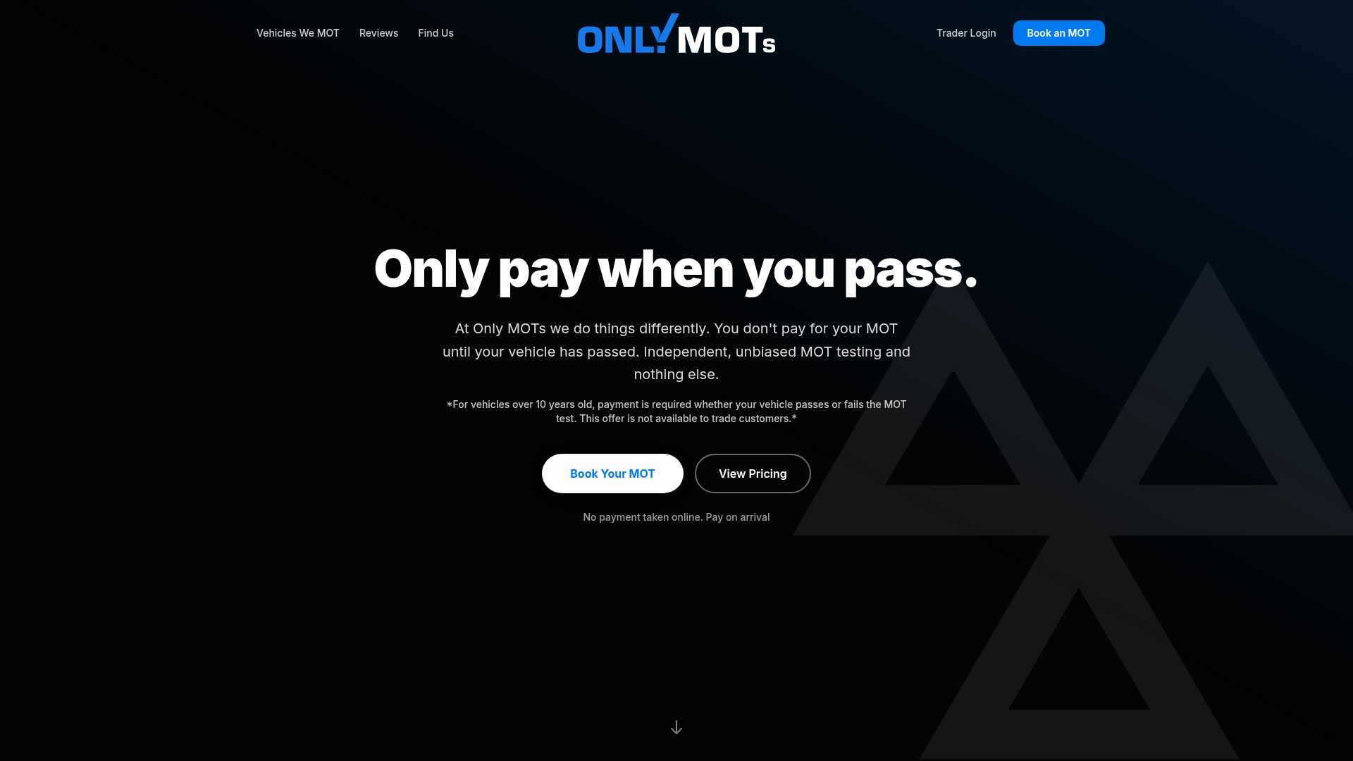 Only MOTs website mockup