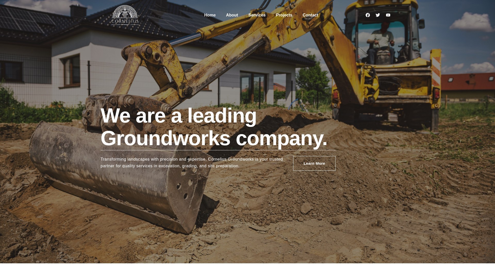 Cornelius Groundworks website mockup