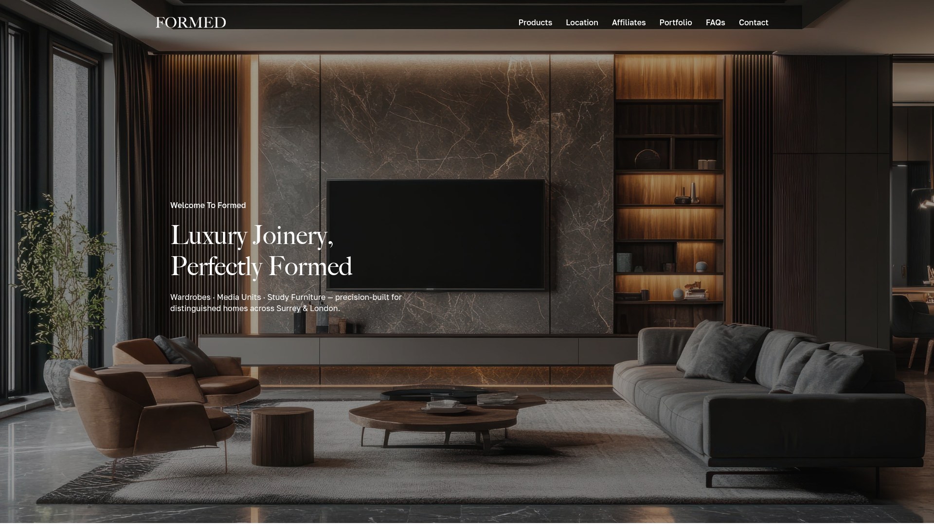 Formed website mockup